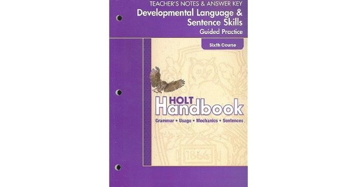 Holt handbook second course answer key pdf