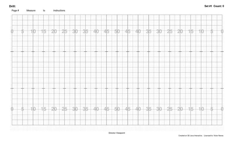 Football field marching band grid