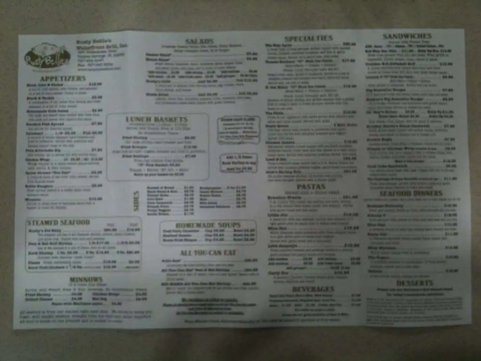 Rusty bellies menu tarpon springs