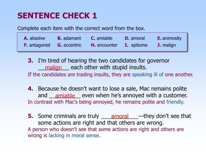 Chapter 9 sentence check 2 answer key