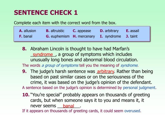 Chapter 9 sentence check 2 answer key