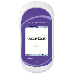 The accu-chek inform ii glucometer is charged